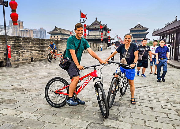 Cycling on the Xi'an City Wall